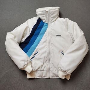 Women's Vintage Sunice Bomber Ski Jacket White & Blue Made In Canada